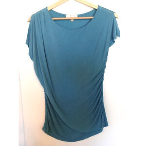 Vintage Y2K Babydoll Top Small Teal Flutter Soft Whimsy Fairy Asymmetric 90s